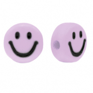 Perles lettres acryliques smiley Violet lilas