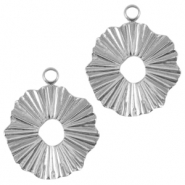 Breloques en acier Inox 17mm Argent&eacute;