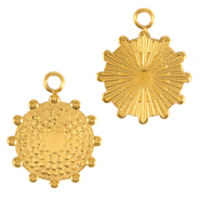 Breloques en acier Inox 13mm Dor&eacute;