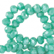 Perles &agrave; facettes 4x3mm disque Heishi Vert Erin-pearl shine coating