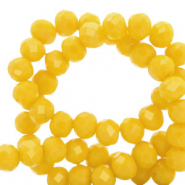 Perles à facettes 4x3mm disque Heishi Jaune flash-pearl shine coating