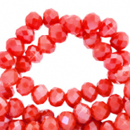 Perles &agrave; facettes 3x2mm disque Heishi Rouge exotique-pearl shine coating