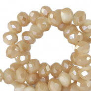 Perles &agrave; facettes 3x2mm disque Heishi Marron Chadwick-pearl shine coating