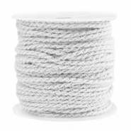 Fil macramé torsadé 1.5mm Argenté-blanc