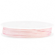 Fil macramé tressé 1mm Rose tendre métallique