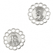 Breloques en métal DQ connecteur Jésus et Maria Argenté antique (sans nickel)