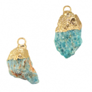 Pierres naturelles pendentifs Apatite Bleu méridien-doré