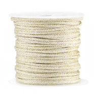 Fil macramé tressé 2mm Doré-ivoire