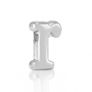 Perles alphabet en m&eacute;tal DQ R Argent&eacute; antique (sans nickel)