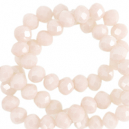 Perles &agrave; facettes 4x3mm disque Heishi Beige cr&egrave;me au beurre-pearl shine coating