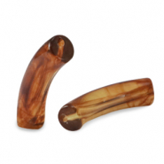 Perles acryliques tube Marron topaze