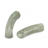 Perles acryliques tube Greige marbr&eacute;