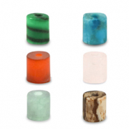 Pierres naturelles mélangées disc 2x2mm Multicolore