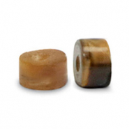 Pierres naturelle Œil de tigre disc 4x2mm Marron topaze