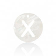 Pendentifs coquillage specials lettre X Blanc (couleur naturelle)