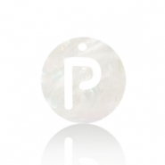 Pendentifs coquillage specials lettre P Blanc (couleur naturelle)