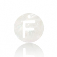 Pendentifs coquillage specials lettre F Blanc (couleur naturelle)