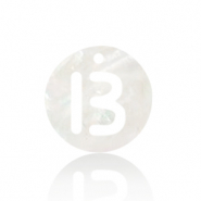 Pendentifs coquillage specials lettre B Blanc (couleur naturelle)