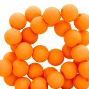 Perles acryliques 6 mm mat Orange zeste