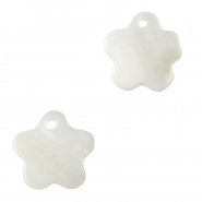Pendentifs coquillage specials fleur Blanc (couleur naturelle)