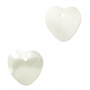 Pendentifs coquillage specials coeur Blanc (couleur naturelle)
