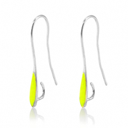 Appr&ecirc;ts en m&eacute;tal DQ boucles d'oreilles Argent&eacute; antique-jaune n&eacute;on (sans nickel)