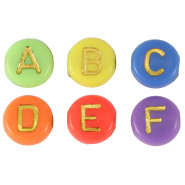Perles lettres acryliques Multicolore