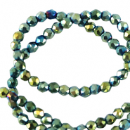 Perles à facettes rondes 2mm Multicolore vert-AB Coating