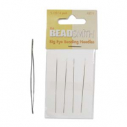 Beadsmith Big eye aiguilles &agrave; perles 6cm Argent&eacute;