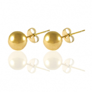 Boucles d'oreilles / puces d’oreilles en acier Inox 6mm Doré