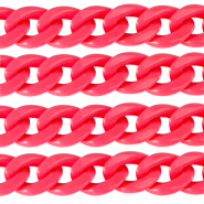 Chaîne acrylique 29mm brillante Rose néon