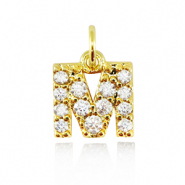 M&eacute;tal TQ laiton breloques lettre M Dor&eacute;