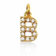 M&eacute;tal TQ laiton breloques lettre B Dor&eacute;