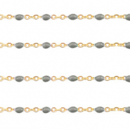 Apprêts en acier inox chaîne maille jaseron 1mm Vert olive-doré