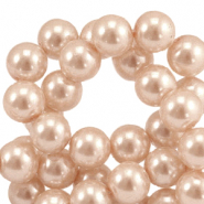 Perles en verre cirées 4mm Crème de pêche
