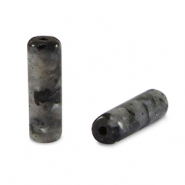 Pierres naturelles perles Labradorite tube Antracite foncé