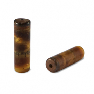 Pierres naturelles perles Oeil de tigre tube Marron dor&eacute;