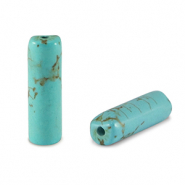 Pierres naturelles perles Howlite tube Turquois
