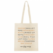 Sacs en coton "Bag status one big mess" Beige &eacute;cru
