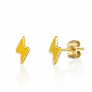 Boucles d'oreilles / puces d’oreilles en acier Inox éclair Doré-jaune