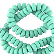 Perles en polym&egrave;re rondelles 7mm Vert turquoise