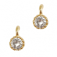 Pendentifs en verre Crystal Glass 4mm Cristal-doré