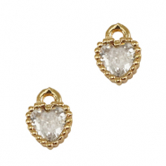 Pendentifs en verre Crystal Glass cœur Cristal-doré