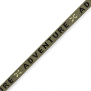 Ruban texte "adventure" Vert olive-noir