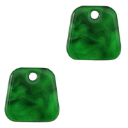 Pendentifs en r&eacute;sine trap&egrave;ze Vert &eacute;meraude