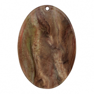 Pendentifs en r&eacute;sine ovale paillet&eacute; Multicolore marron