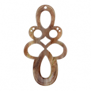 Pendentifs en r&eacute;sine baroque paillet&eacute; Multicolore marron