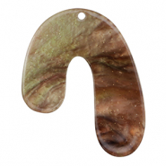 Pendentifs en r&eacute;sine organique paillet&eacute; Multicolore marron