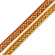 Ruban texte cœurs et points Doré-rose