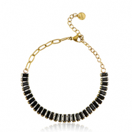 Bracelets en acier Inox Doré-noir